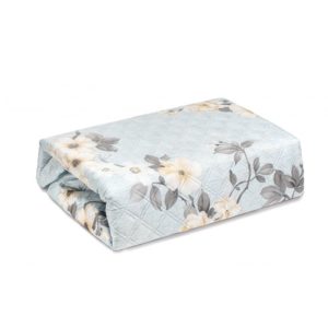 Cuvertura de pat, 200x220 cm, Soft Touch, Imprimeu Floral, Albastru deschis, MELT117