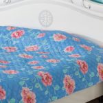 Cuvertura de pat, 200×220 cm, Soft Touch, Imprimeu Floral, Albastru , MELT118