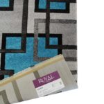 Covor Garden, 60% Polipropilena / 40% Polyester, Design Modern, Turcoaz/Negru/Gri, Densitate 2600 gr/m2