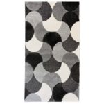 Covor Garden, 60% Polipropilena / 40% Polyester, Design Modern, Negru/Gri, Densitate 2600 gr/m2