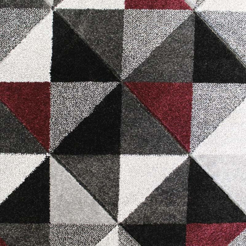 Covor Garden, 60% Polipropilena / 40% Polyester, Design Modern, Mov/Negru/Gri, Densitate 2600 gr/m2