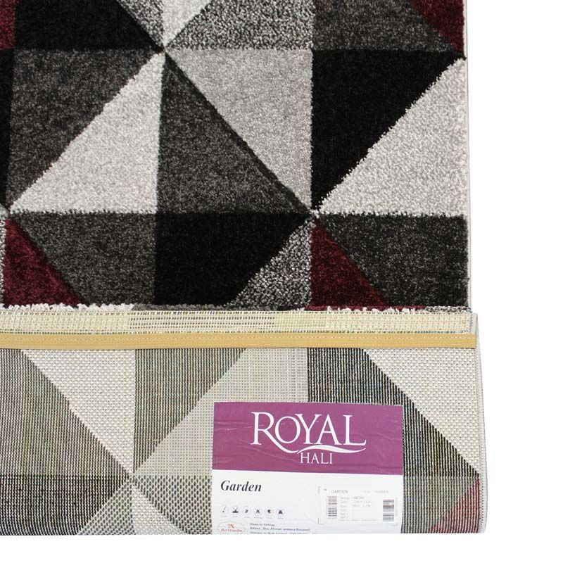 Covor Garden, 60% Polipropilena / 40% Polyester, Design Modern, Mov/Negru/Gri, Densitate 2600 gr/m2