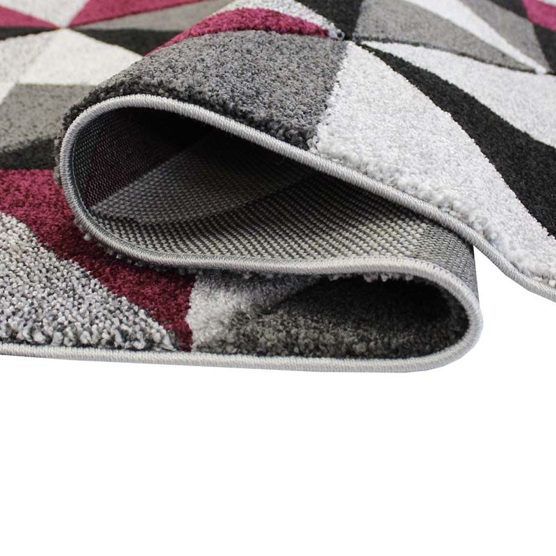 Covor Garden, 60% Polipropilena / 40% Polyester, Design Modern, Mov/Negru/Gri, Densitate 2600 gr/m2