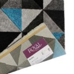 Covor Garden, 60% Polipropilena / 40% Polyester, Design Modern, Turcoaz/Negru/Gri, Densitate 2600 gr/m2