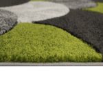 Covor Garden, 60% Polipropilena / 40% Polyester, Design Modern, Verde/Negru/Gri, Densitate 2600 gr/m2