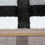 Covor Garden, 60% Polipropilena / 40% Polyester, Design Modern, Negru/Gri, Densitate 2600 gr/m2