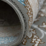 Covor Persan, 70% Polipropilenă și 30% Polyester, Design Traditional, Gri/Bleu, Densitate 3000 gr/m2